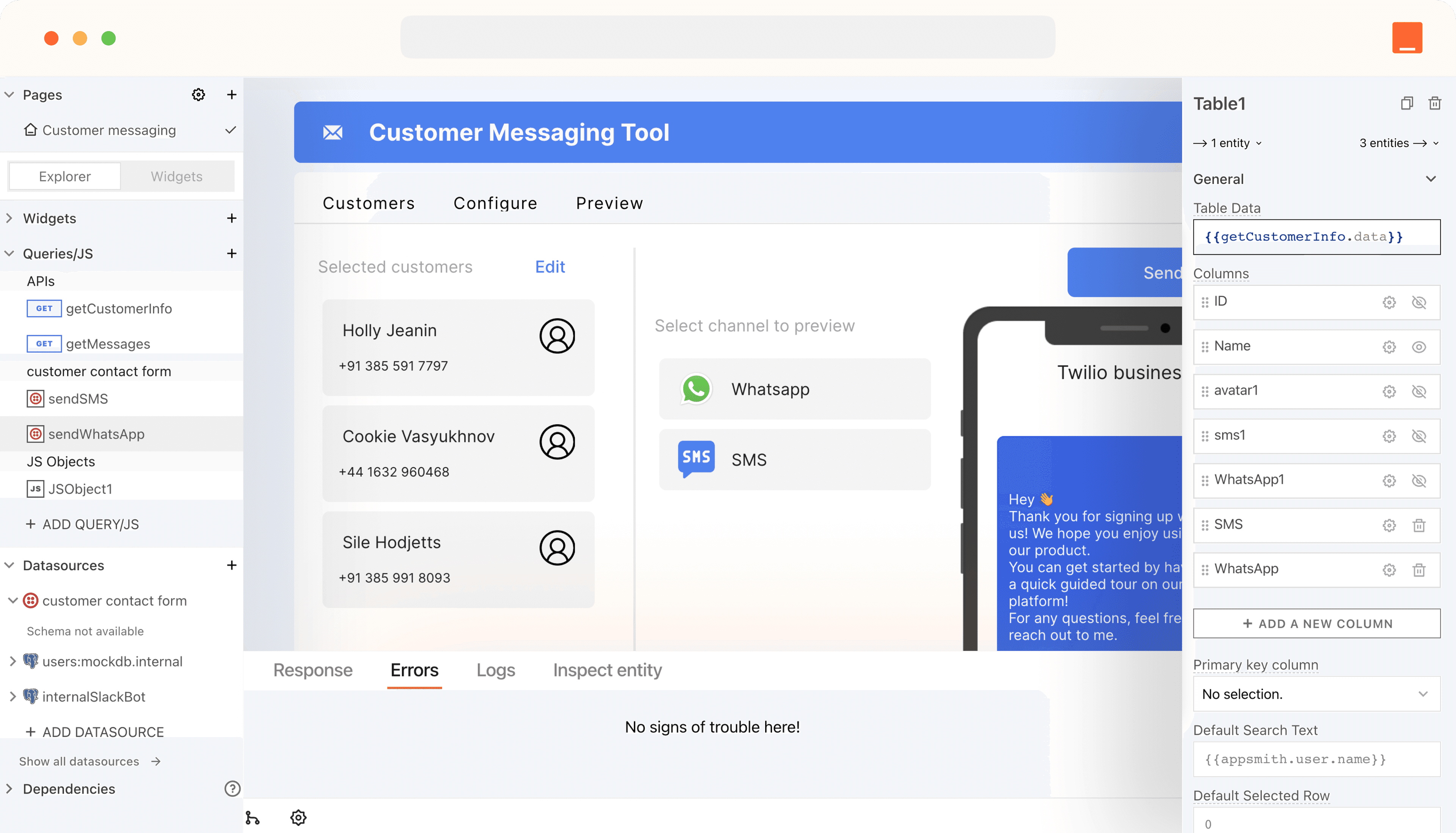 Build custom portals with Appsmith