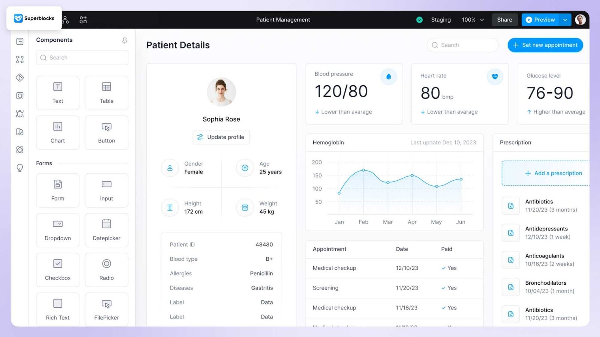 A screenshot of a Dashboard of Superblocks