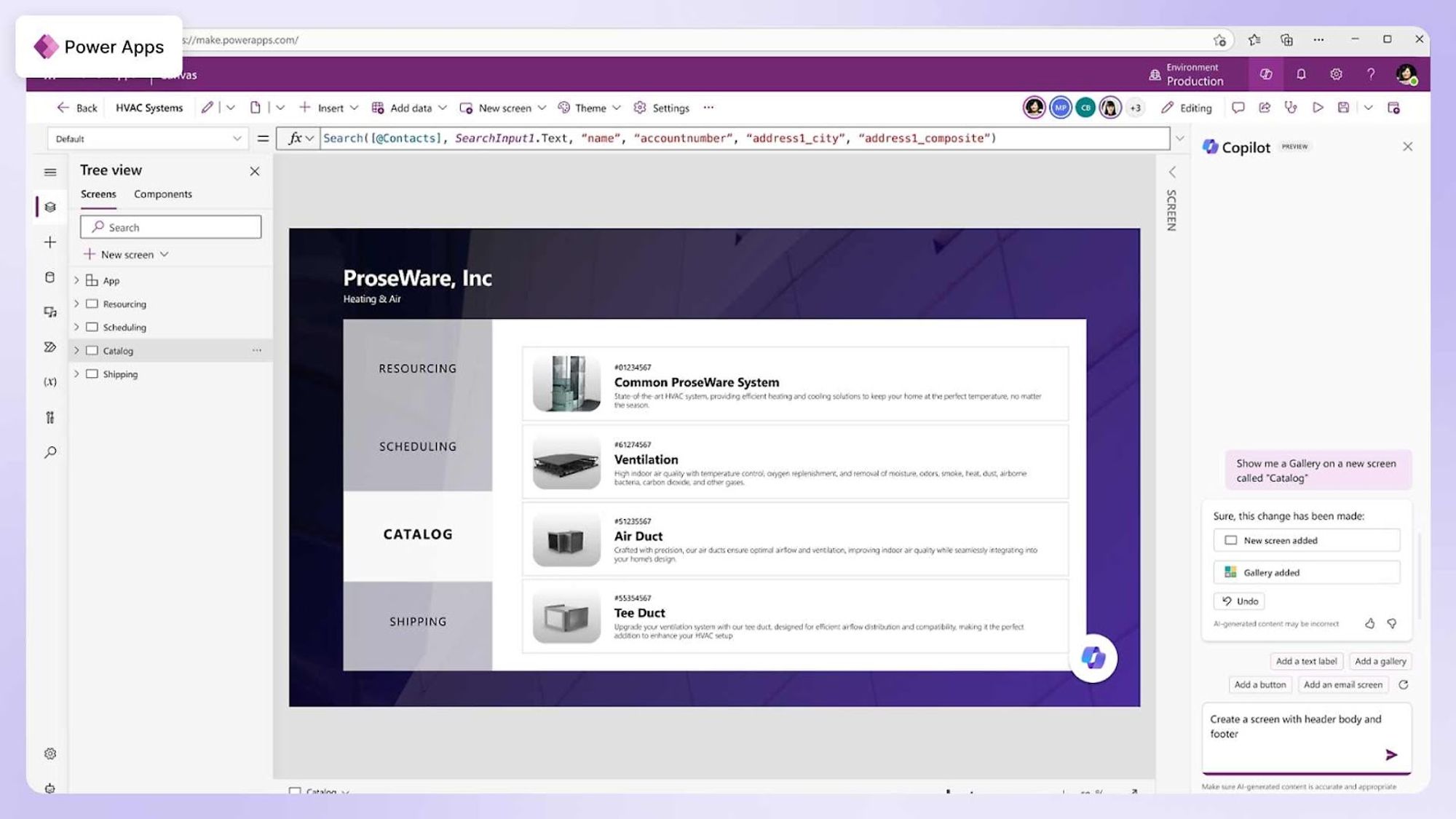 A screenshot of a Dashboard of Microsoft Power Apps